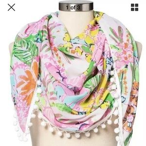 Lilly Pulitzer for Target scarf with pom poms